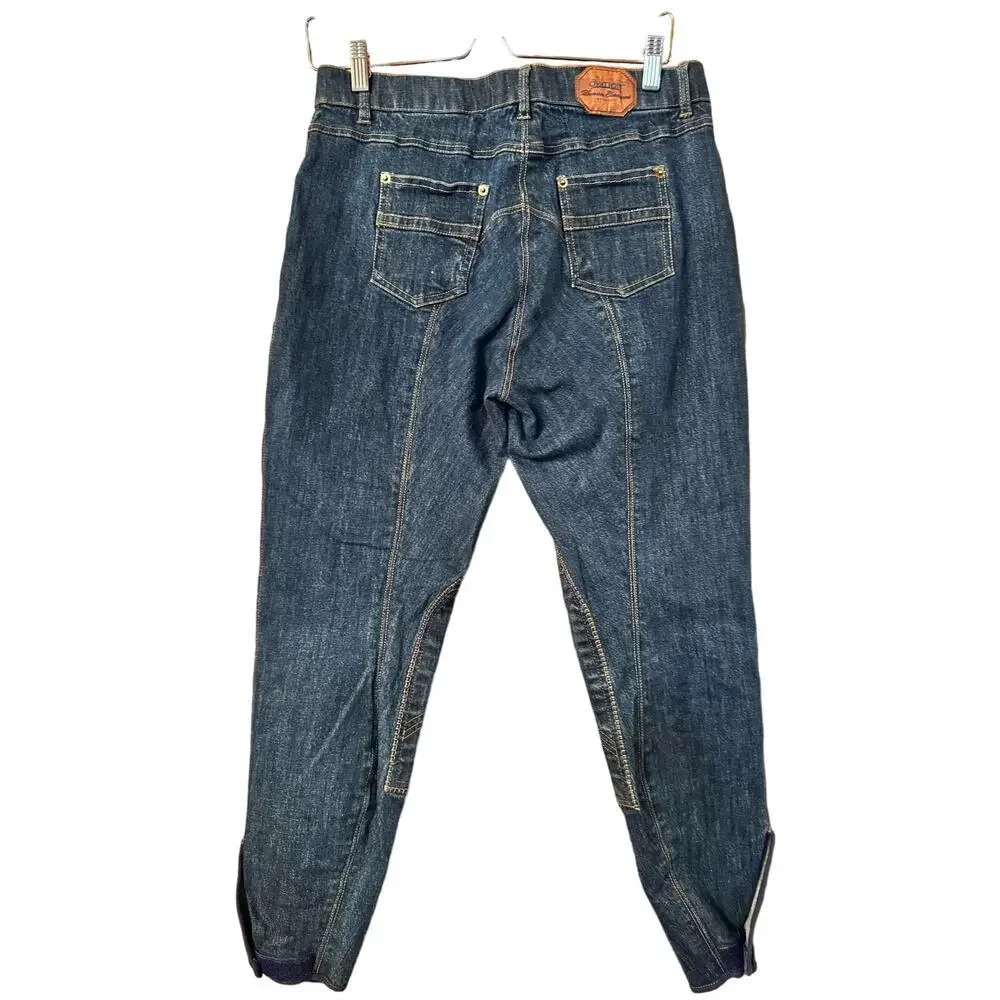 Ovation Denim Euroseat Breaches w/knee patch equestrian horse girl horseback 32 - Picture 2 of 10